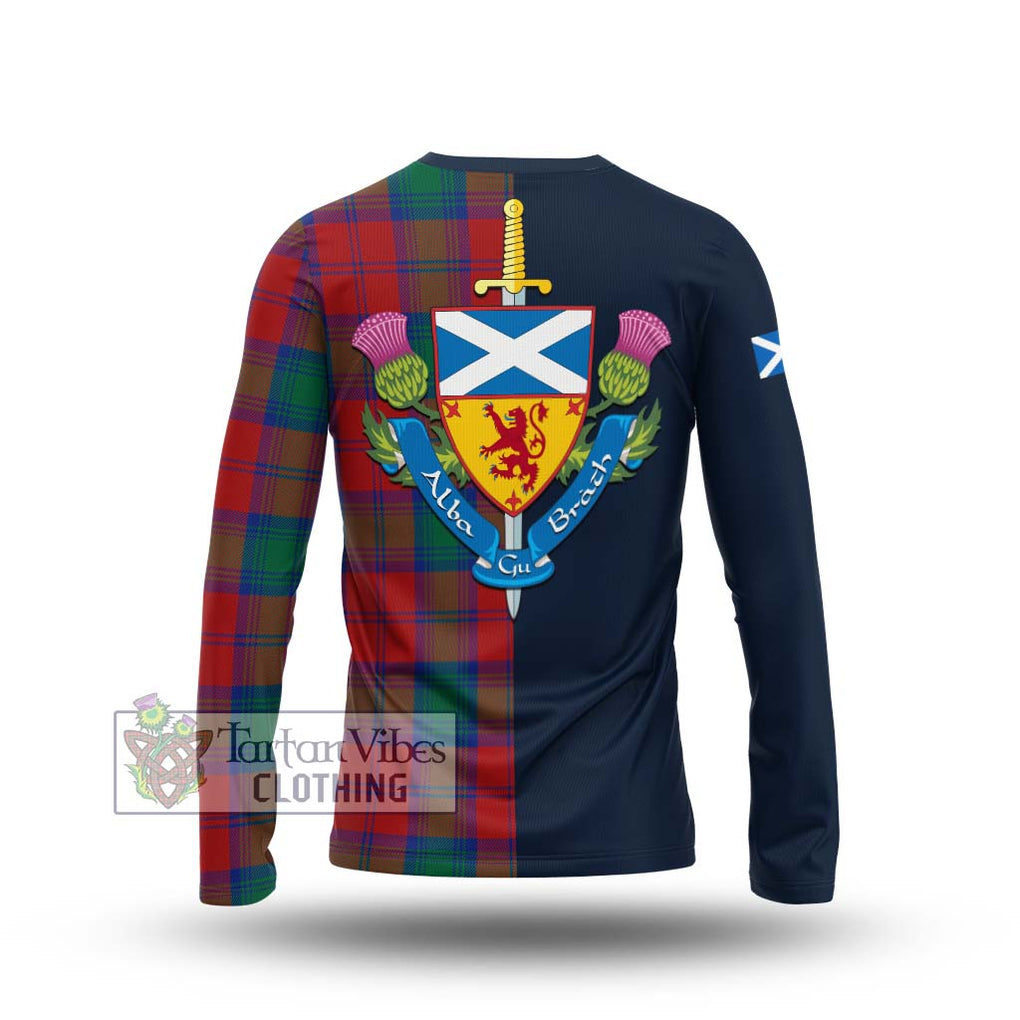 Byres (Byses) Tartan Long Sleeve T-Shirt Alba with Scottish Lion Royal Arm Half Style - Tartan Vibes Clothing