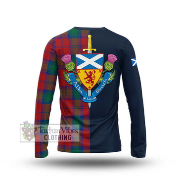 Byres (Byses) Tartan Long Sleeve T-Shirt Alba with Scottish Lion Royal Arm Half Style - Tartan Vibes Clothing