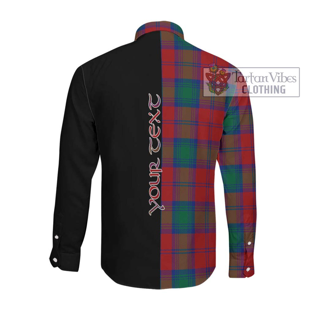 Byres (Byses) Tartan Long Sleeve Button Shirt with Family Crest and Half Of Me Style Men's Shirt - Tartanvibesclothing Shop