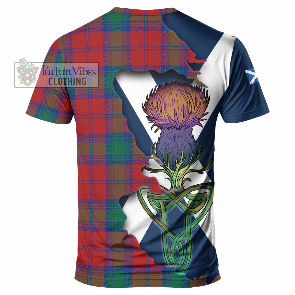 Tartan Vibes Clothing Byres (Byses) Tartan Family Crest T-Shirt Scottish Thistle Celtic Inspired