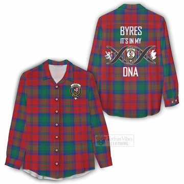 Byres (Byses) Tartan Women's Casual Shirt with Family Crest DNA In Me Style - Tartan Vibes Clothing
