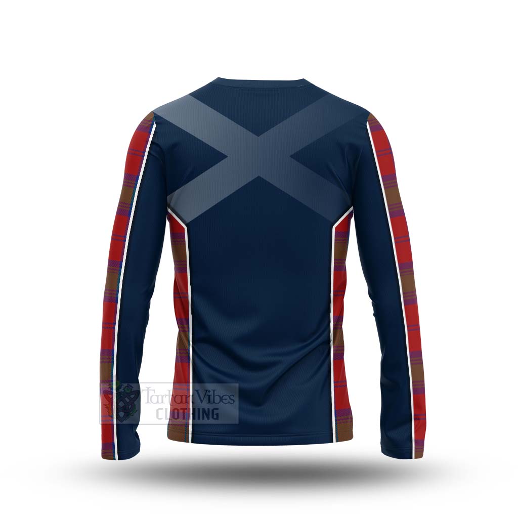 Tartan Vibes Clothing Byres (Byses) Tartan Long Sleeve T-Shirt with Family Crest and Scottish Thistle Vibes Sport Style