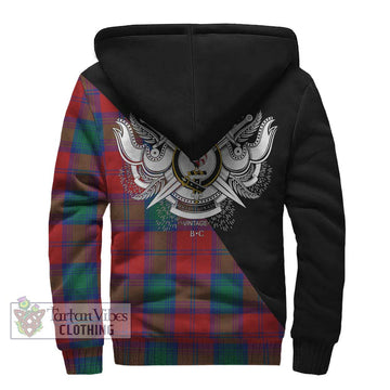 Byres (Byses) Tartan Sherpa Hoodie with Family Crest and Military Logo Style - Tartanvibesclothing Shop