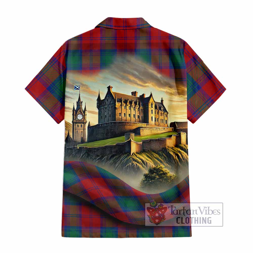 Byres (Byses) Tartan Family Crest Hawaiian Shirt with Scottish Ancient Castle Style - Tartan Vibes Clothing