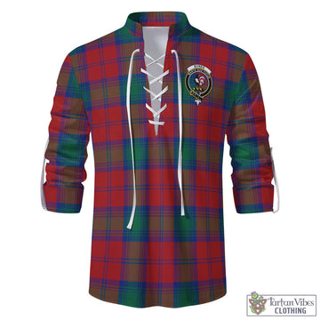 Byres (Byses) Tartan Men's Scottish Traditional Jacobite Ghillie Kilt Shirt with Family Crest - Tartan Vibes Clothing