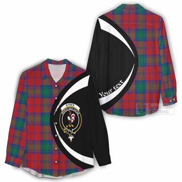 Byres (Byses) Tartan Women's Casual Shirt with Family Crest Circle Style - Tartan Vibes Clothing