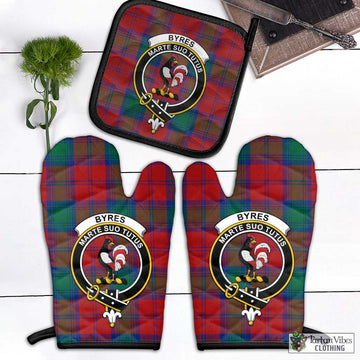 Byres (Byses) Tartan Combo Oven Mitt & Pot-Holder with Family Crest - Tartan Vibes Clothing