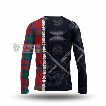 Byres (Byses) Tartan Long Sleeve T-Shirt with Family Crest Cross Sword Thistle Celtic Vibes - Tartan Vibes Clothing