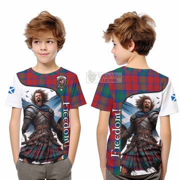 Tartan Vibes Clothing Byres (Byses) Crest Tartan Kid T-Shirt Inspired by the Freedom of Scottish Warrior