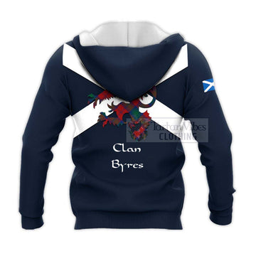 Byres (Byses) Tartan Lion Rampant Knitted Hoodie Proudly Display Your Heritage with Alba Gu Brath and Clan Name - Tartan Vibes Clothing