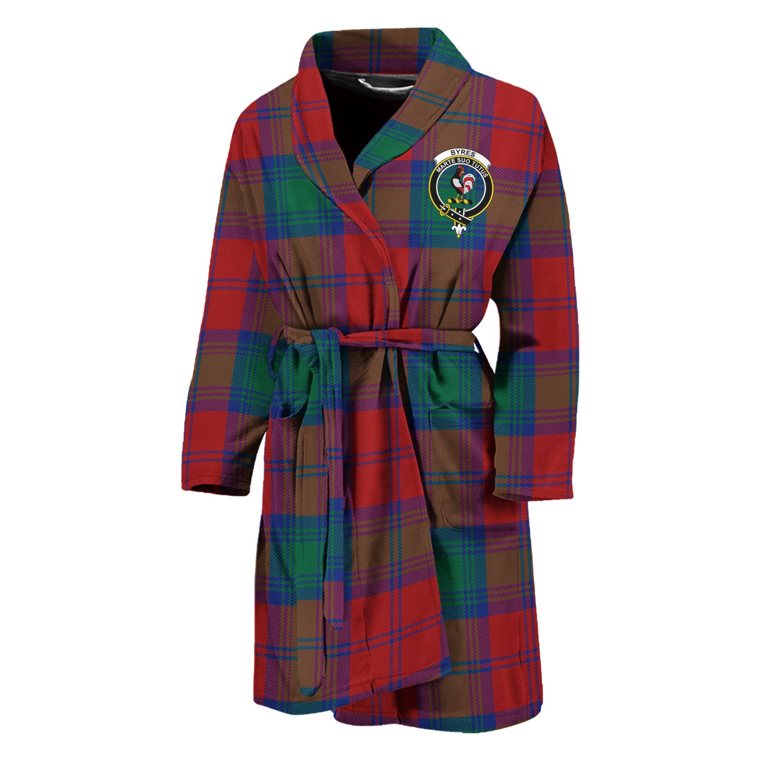 Byres (Byses) Tartan Bathrobe with Family Crest Unisex M - Tartan Vibes Clothing