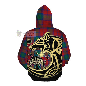 Byres (Byses) Tartan Cotton Hoodie with Family Crest Celtic Wolf Style Pullover Hoodie - Tartan Vibes Clothing