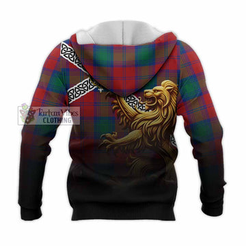 Byres (Byses) Crest Tartan Knitted Hoodie with Golden Lion Emblem Celtic Style - Tartan Vibes Clothing