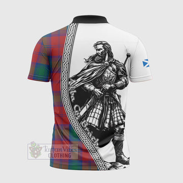 Byres (Byses) Tartan Clan Crest Zipper Polo Shirt with Highlander Warrior Celtic Style - Tartan Vibes Clothing