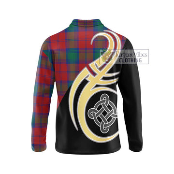 Byres (Byses) Tartan Long Sleeve Polo Shirt with Family Crest and Celtic Symbol Style - Tartan Vibes Clothing