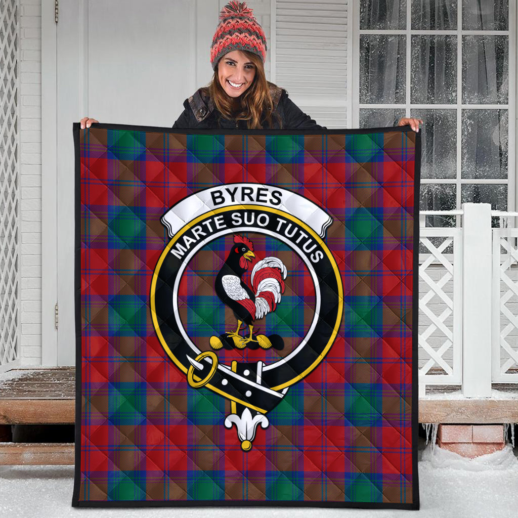 Byres (Byses) Tartan Quilt with Family Crest