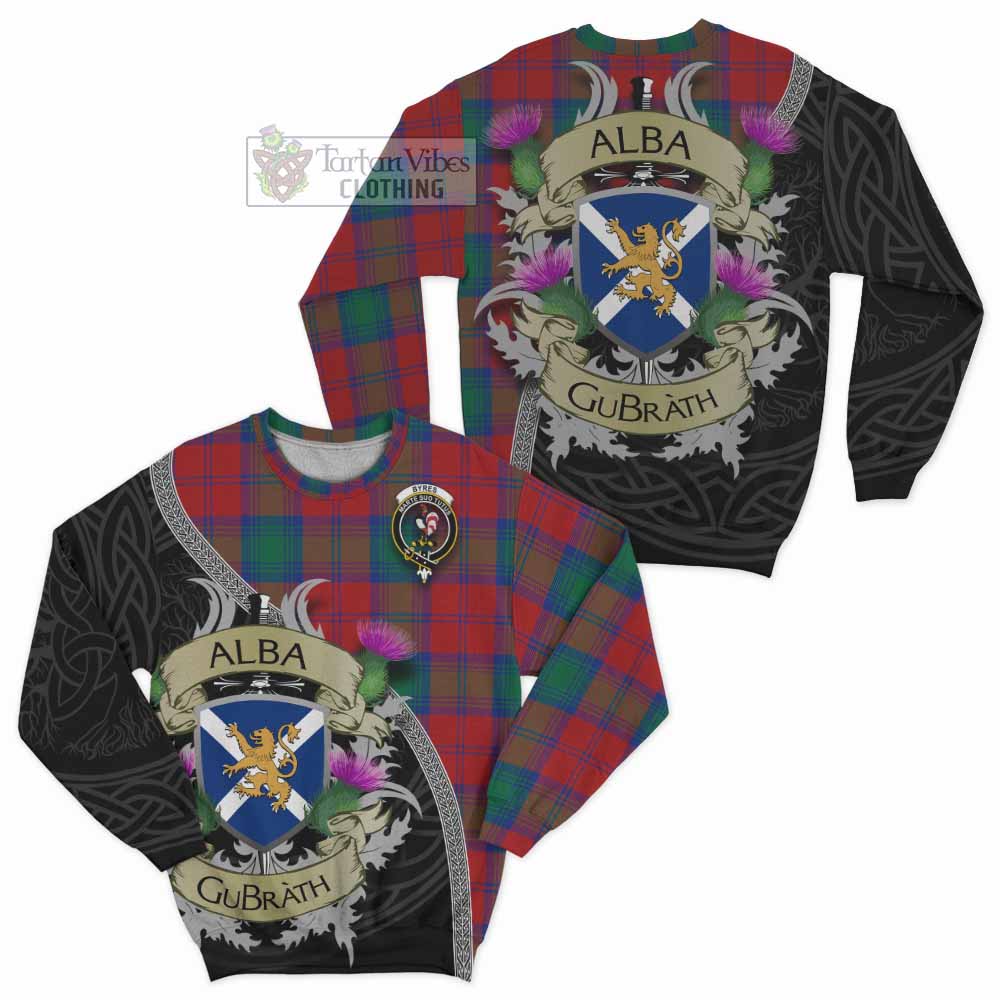 Byres (Byses) Tartan Family Crest Sweatshirt Lion Rampant Royal Thistle Shield Celtic Inspired - Tartan Vibes Clothing