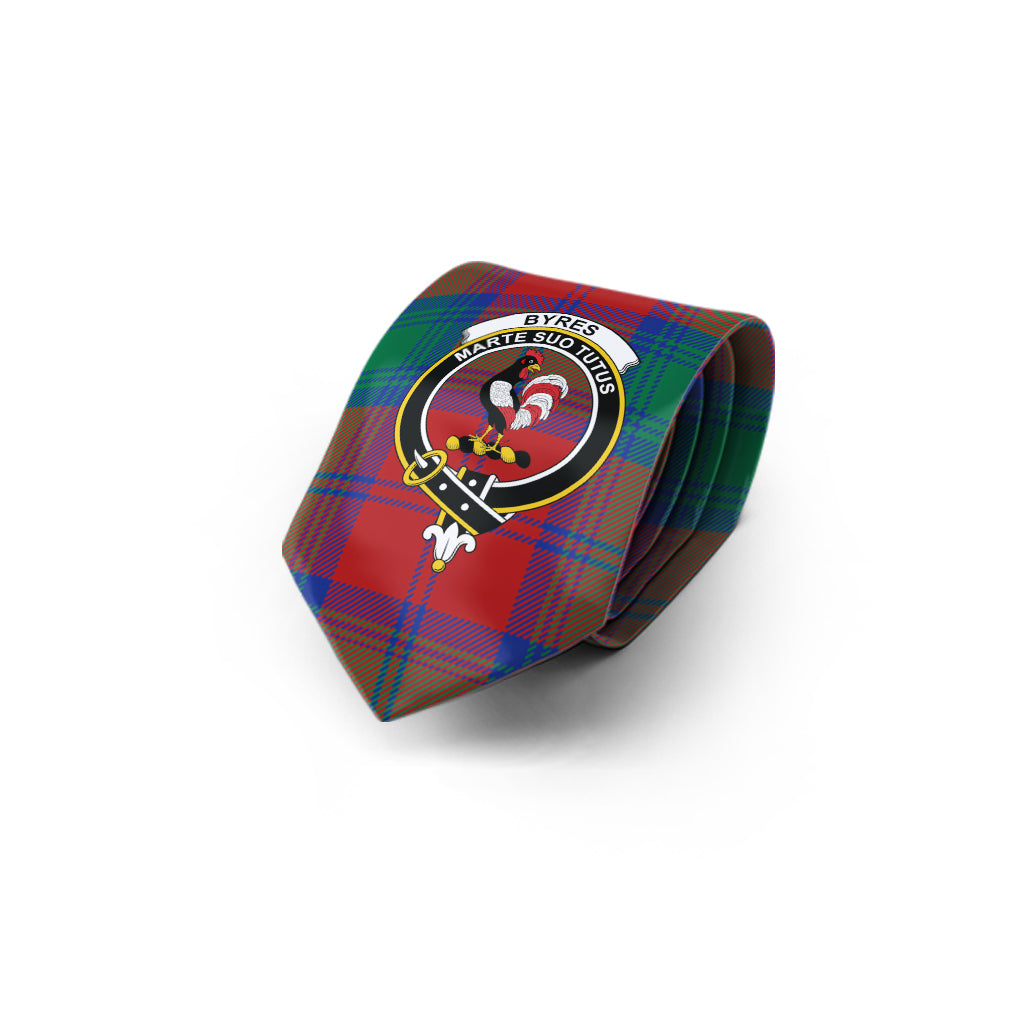 Byres (Byses) Tartan Classic Necktie with Family Crest - Tartan Vibes Clothing