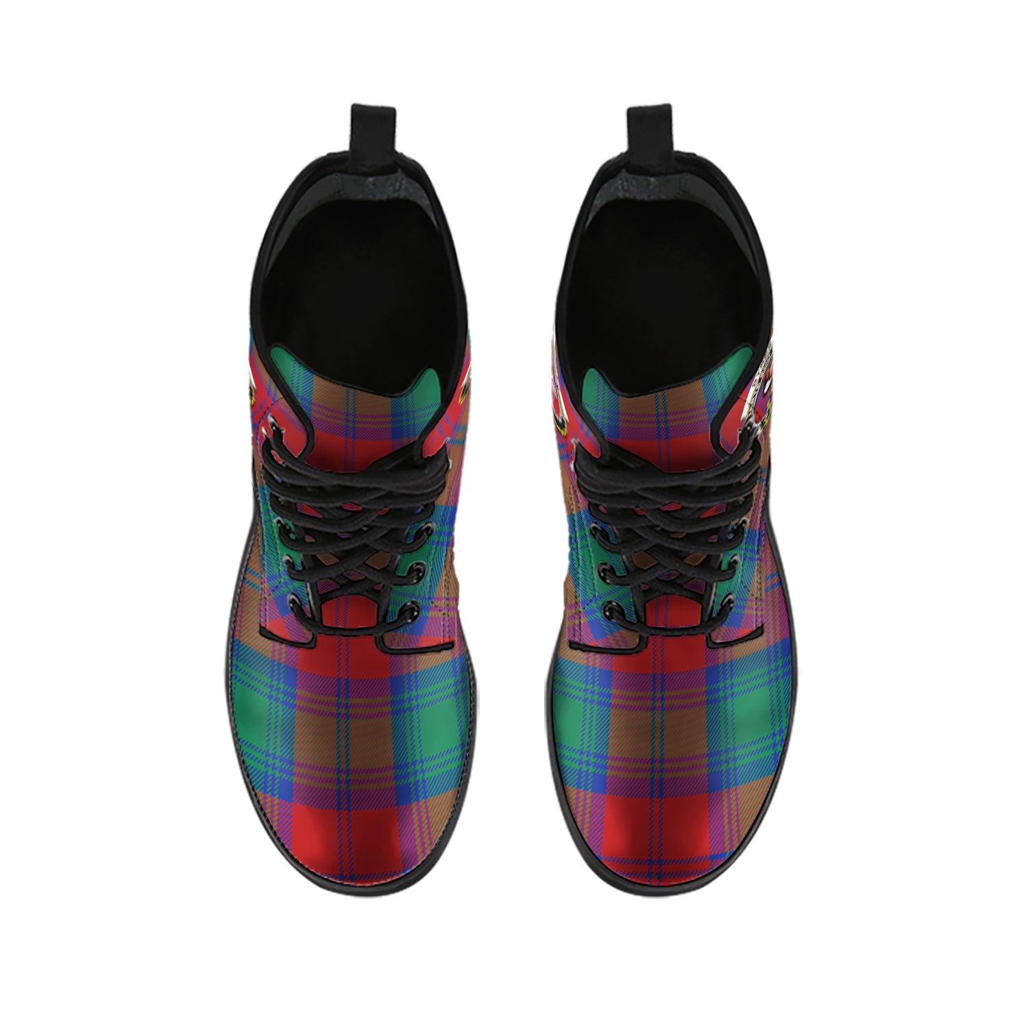 Byres (Byses) Tartan Leather Boots with Family Crest