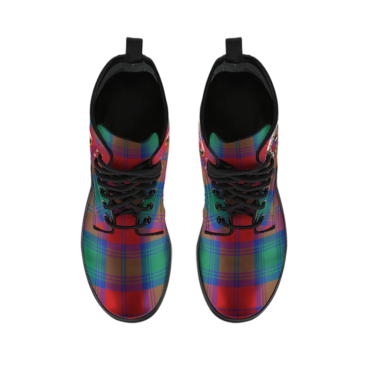 Byres (Byses) Tartan Leather Boots with Family Crest - Tartan Vibes Clothing