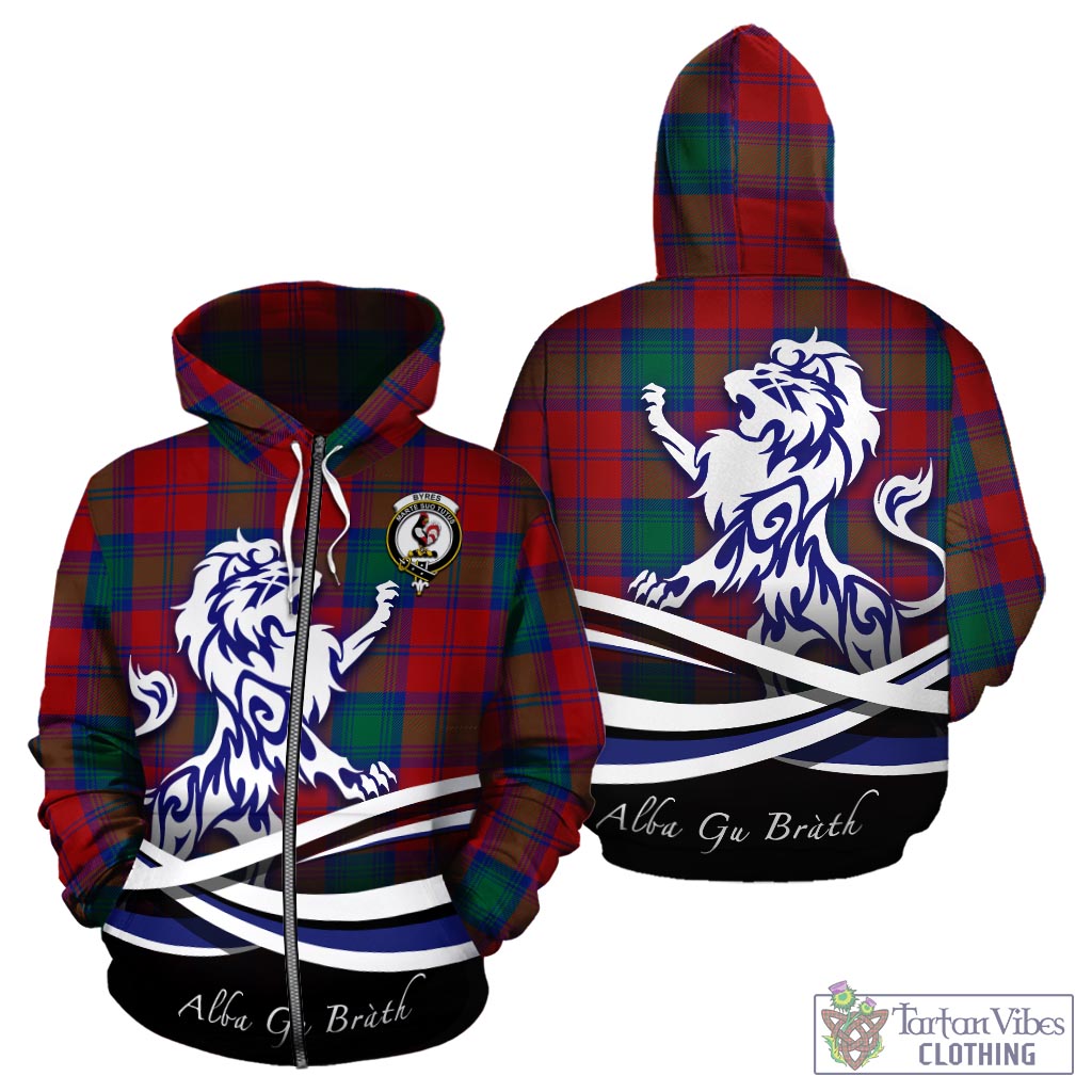 Byres (Byses) Tartan Hoodie with Alba Gu Brath Regal Lion Emblem - Tartan Vibes Clothing