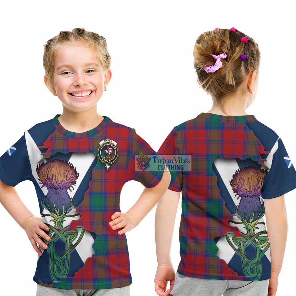 Byres (Byses) Tartan Family Crest Kid T-Shirt Scottish Thistle Celtic Inspired - Tartan Vibes Clothing