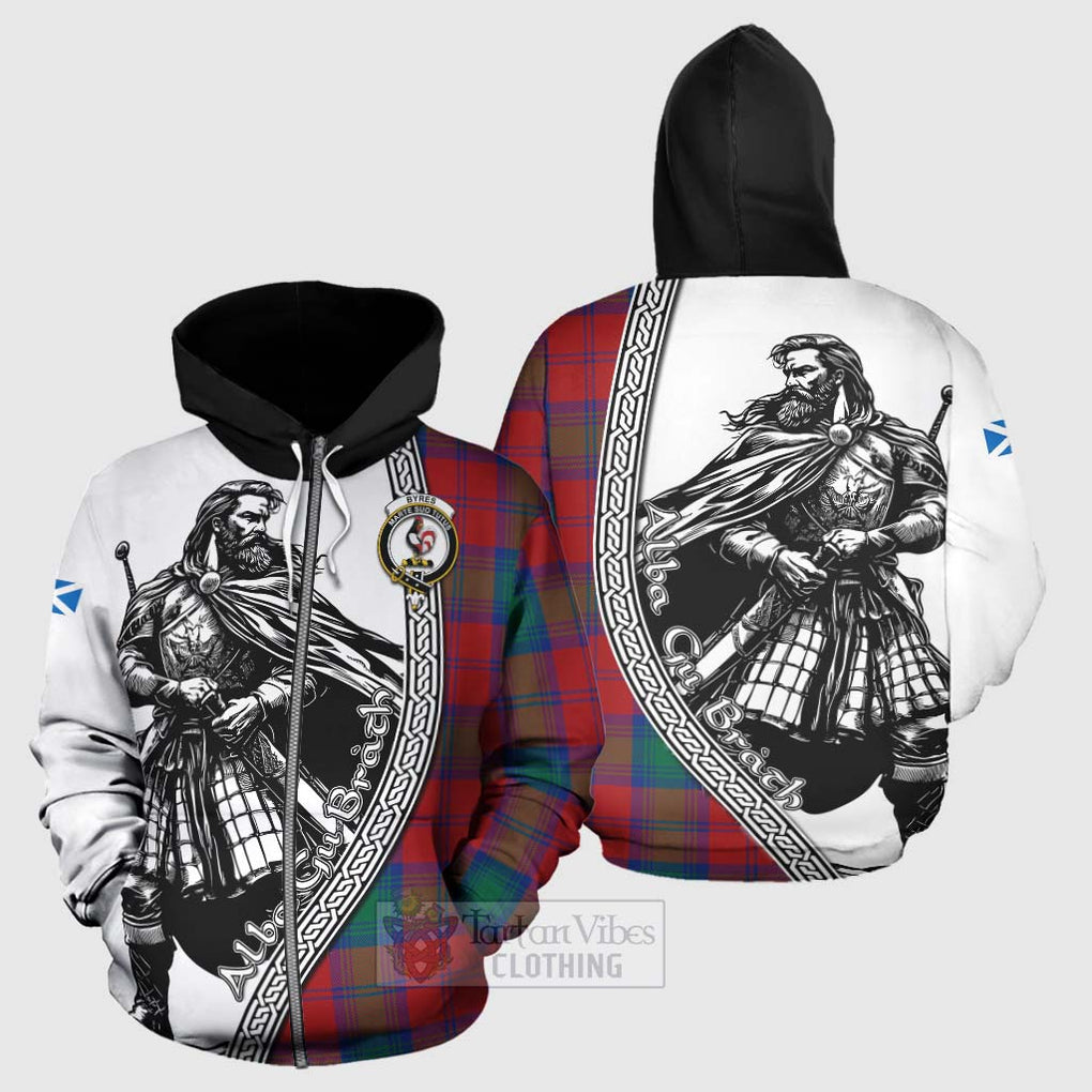 Byres (Byses) Tartan Clan Crest Hoodie with Highlander Warrior Celtic Style - Tartan Vibes Clothing