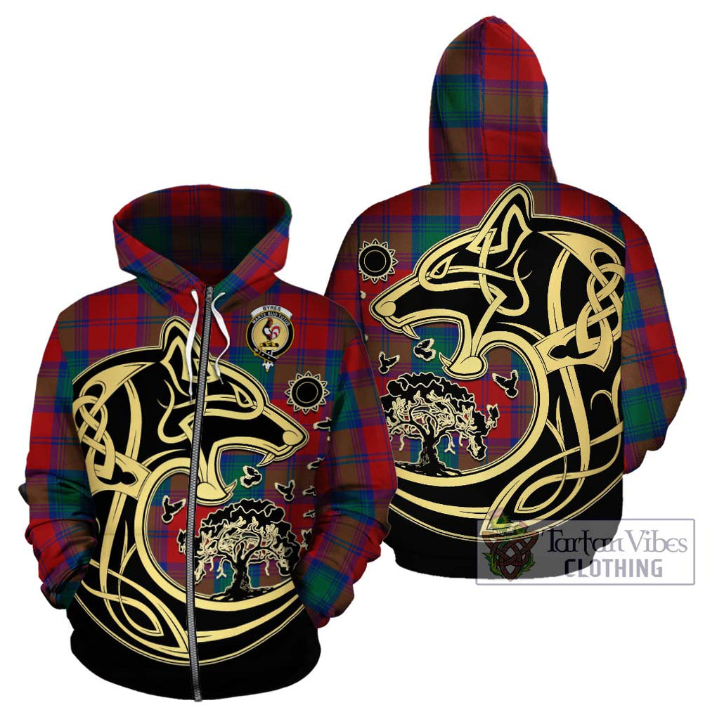 Byres (Byses) Tartan Hoodie with Family Crest Celtic Wolf Style - Tartan Vibes Clothing