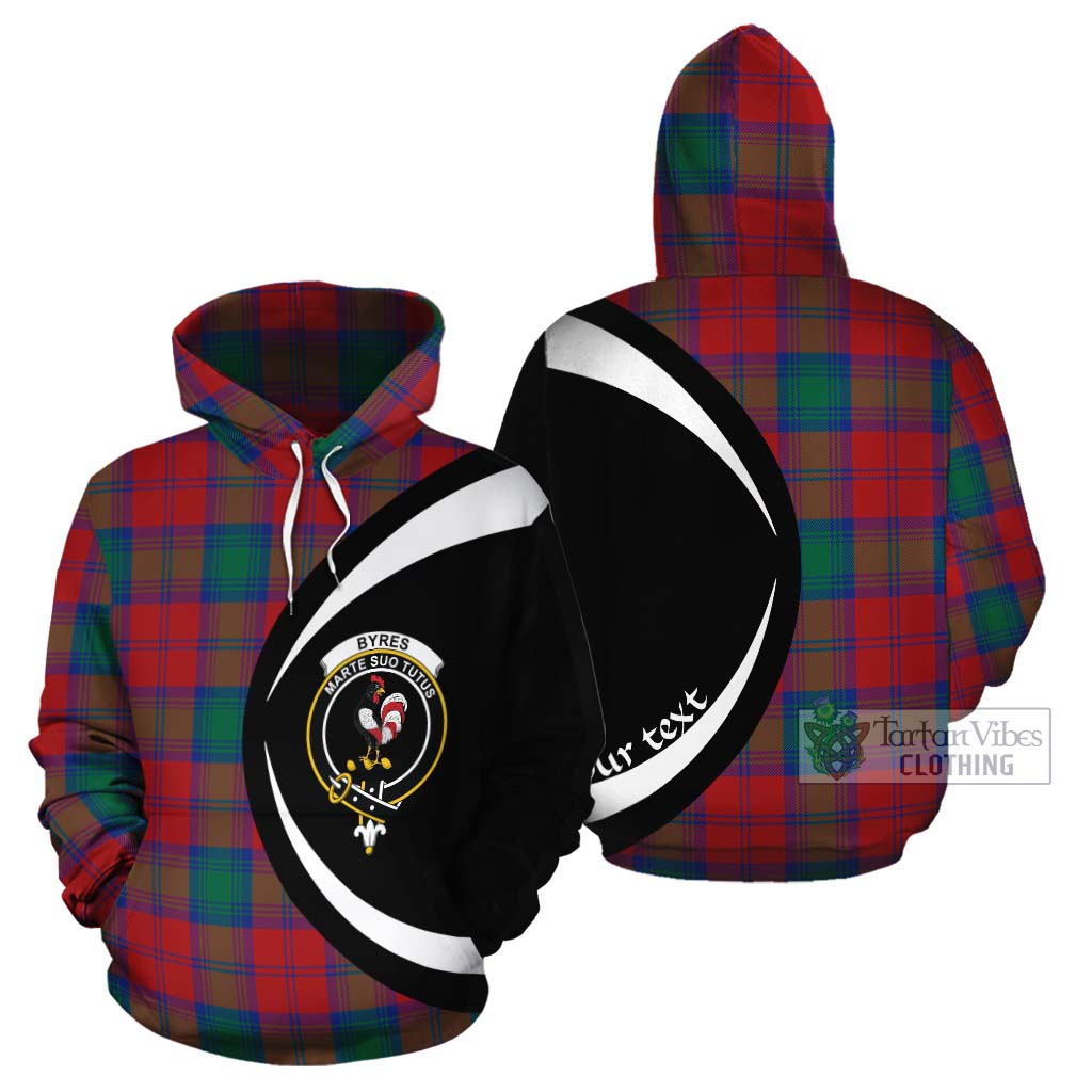 Byres (Byses) Tartan Cotton Hoodie with Family Crest Circle Style Zip Hoodie - Tartan Vibes Clothing