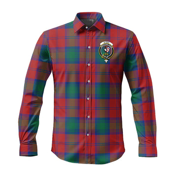 Byres (Byses) Tartan Long Sleeve Button Up Shirt with Family Crest Men's Shirt - Tartan Vibes Clothing