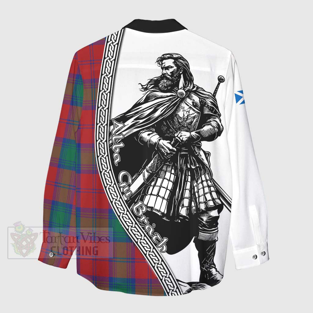 Byres (Byses) Tartan Clan Crest Women's Casual Shirt with Highlander Warrior Celtic Style - Tartan Vibes Clothing