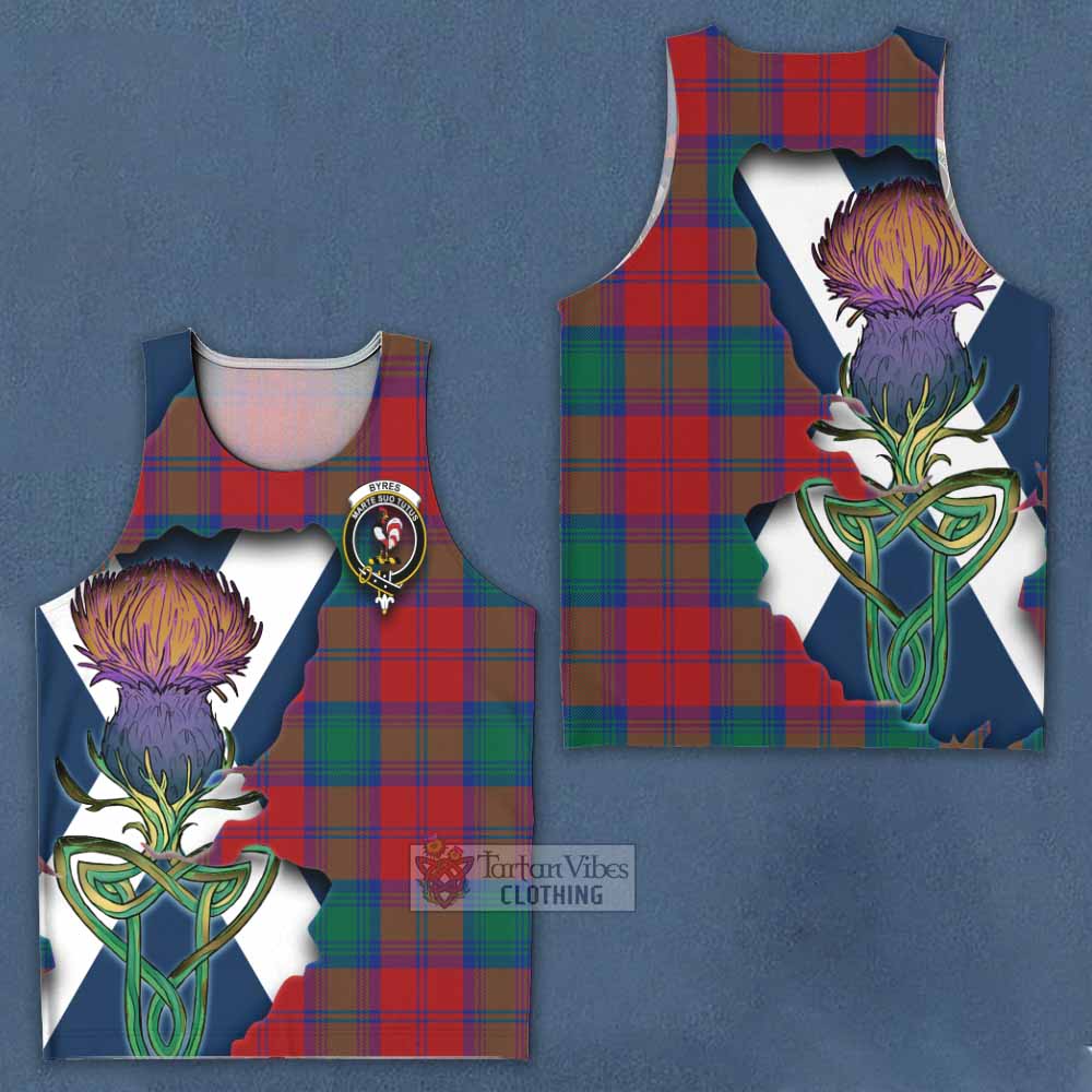 Tartan Vibes Clothing Byres (Byses) Tartan Family Crest Men's Tank Top Scottish Thistle Celtic Inspired
