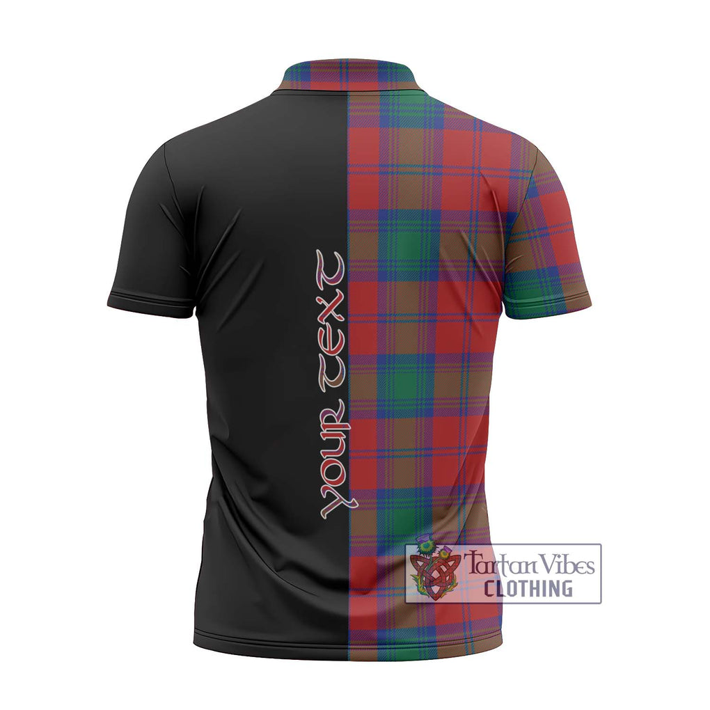 Byres (Byses) Tartan Zipper Polo Shirt with Family Crest and Half Of Me Style - Tartanvibesclothing Shop