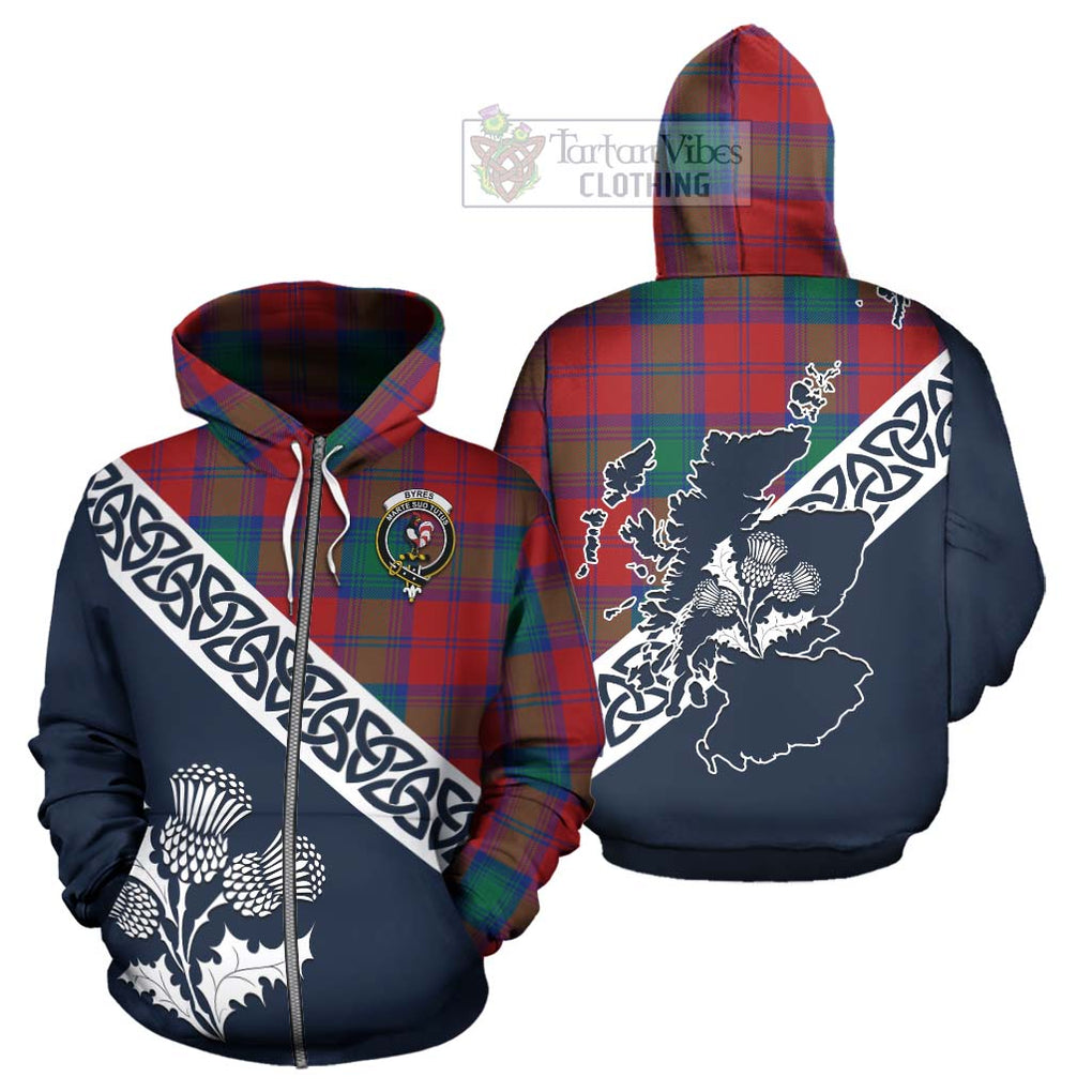 Byres (Byses) Tartan Hoodie Featuring Thistle and Scotland Map - Tartan Vibes Clothing