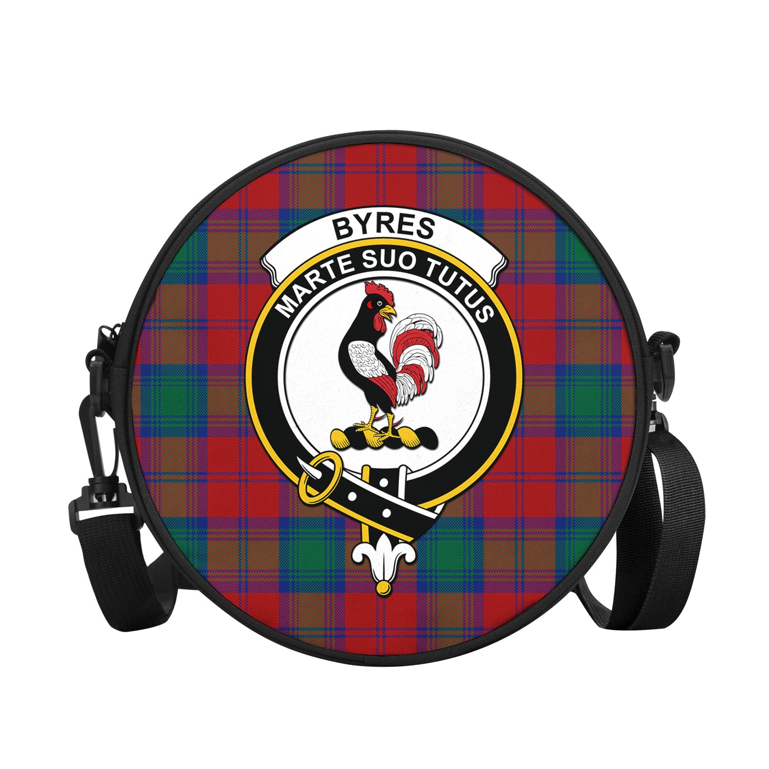 Byres (Byses) Tartan Round Satchel Bags with Family Crest - Tartan Vibes Clothing