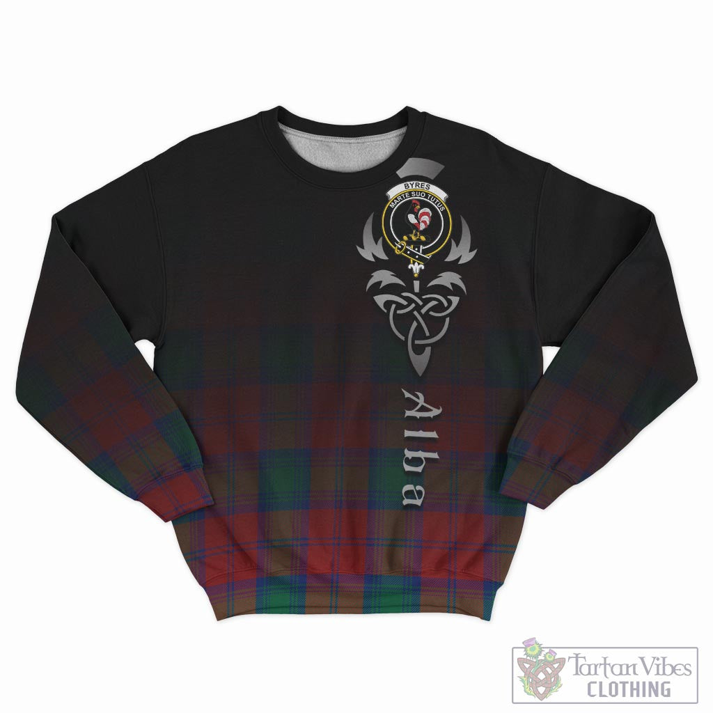 Tartan Vibes Clothing Byres (Byses) Tartan Sweatshirt Featuring Alba Gu Brath Family Crest Celtic Inspired