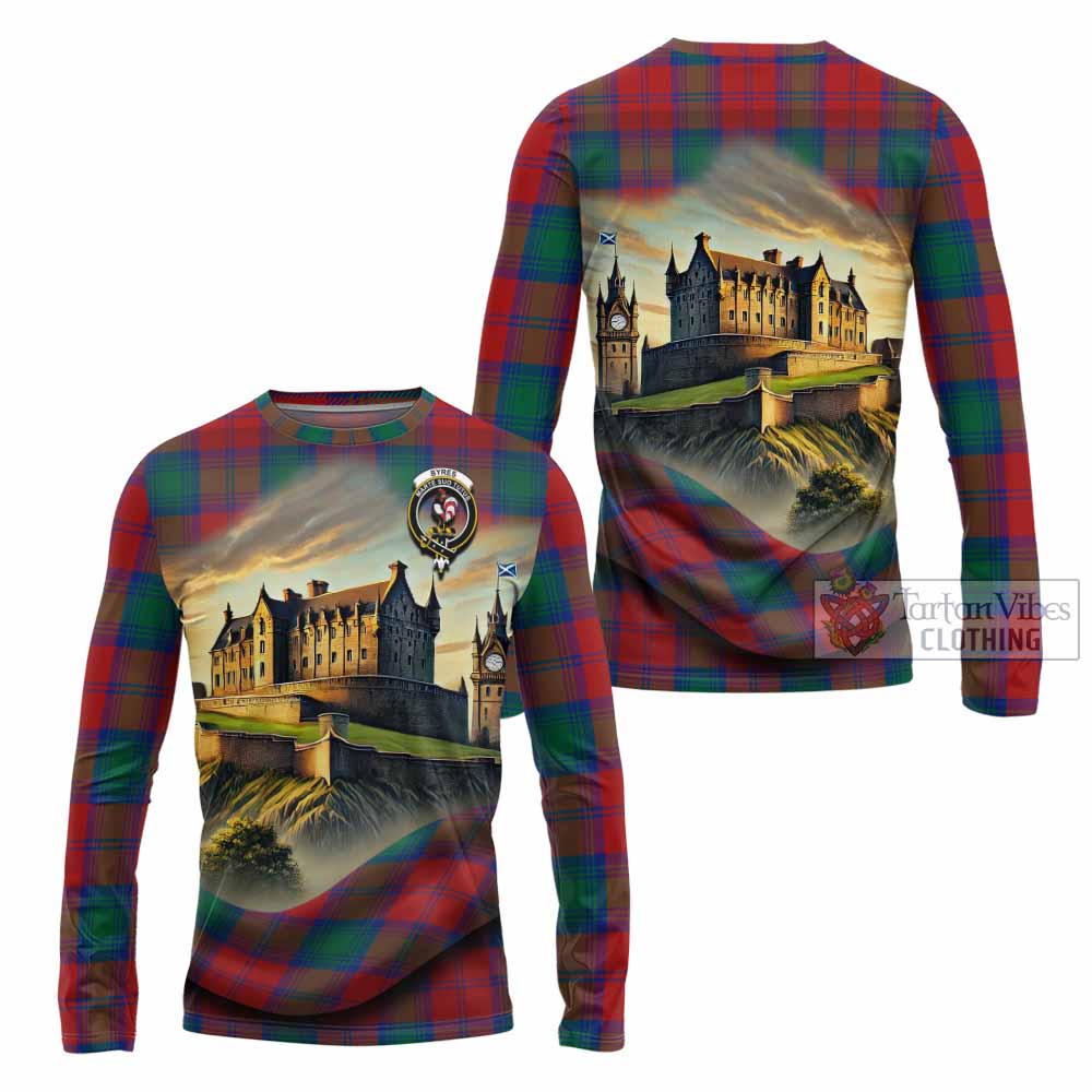Byres (Byses) Tartan Family Crest Long Sleeve T-Shirt with Scottish Ancient Castle Style - Tartan Vibes Clothing