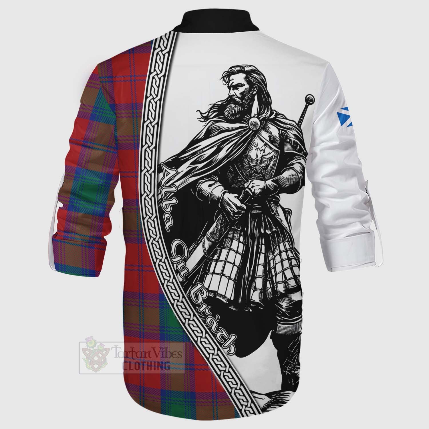 Byres (Byses) Tartan Clan Crest Ghillie Kilt Shirt with Highlander Warrior Celtic Style - Tartan Vibes Clothing