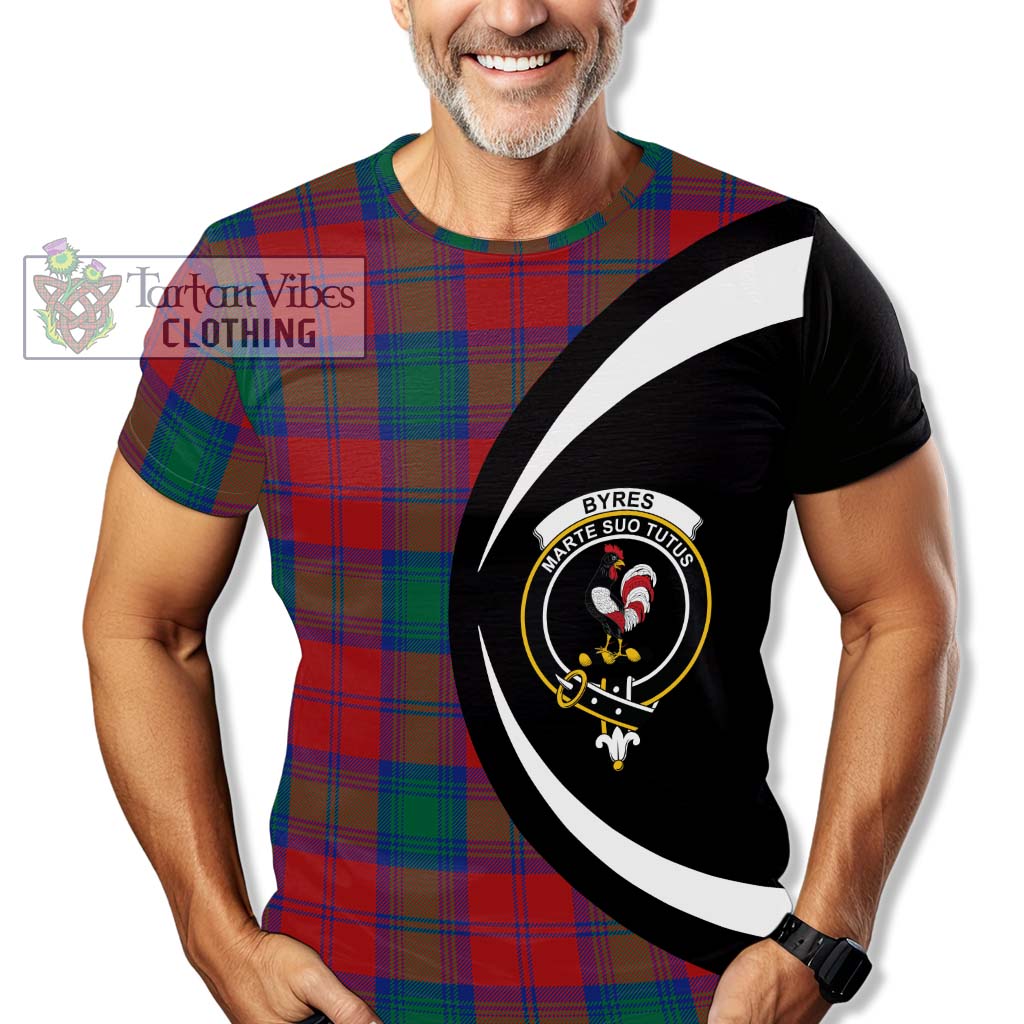 Byres (Byses) Tartan T-Shirt with Family Crest Circle Style - Tartan Vibes Clothing