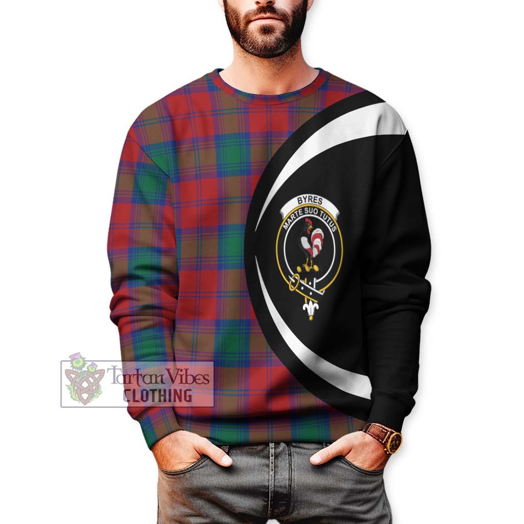 Byres (Byses) Tartan Sweatshirt with Family Crest Circle Style - Tartan Vibes Clothing