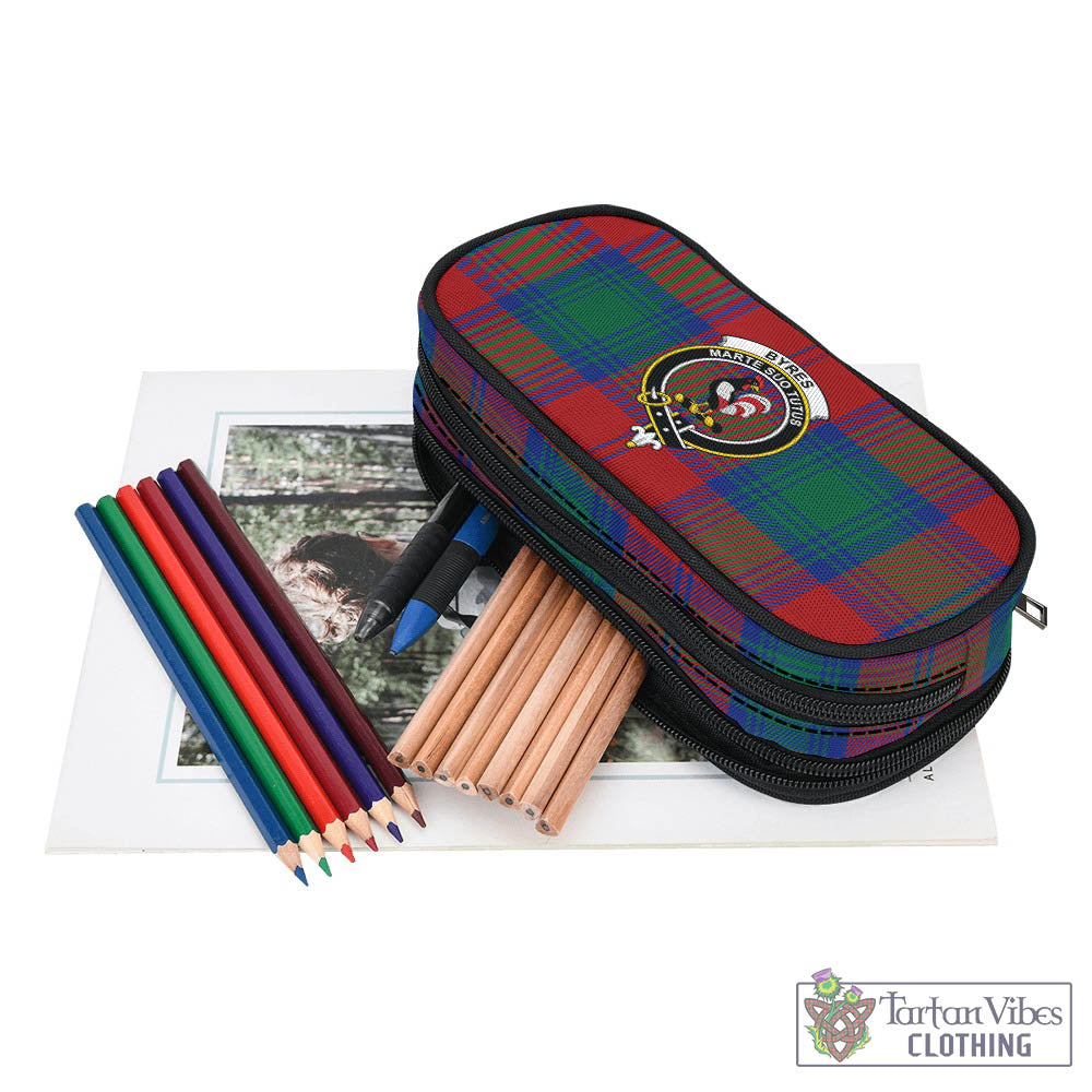 Byres (Byses) Tartan Pen and Pencil Case with Family Crest - Tartan Vibes Clothing