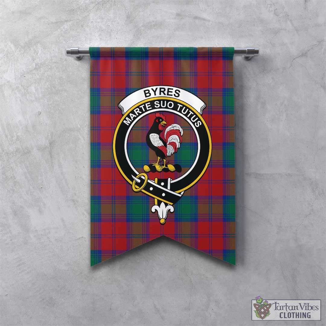 Byres Tartan Crest Black Garden Flag