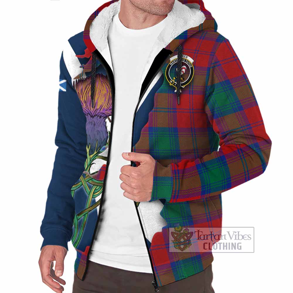 Tartan Vibes Clothing Byres (Byses) Tartan Family Crest Sherpa Hoodie Scottish Thistle Celtic Inspired