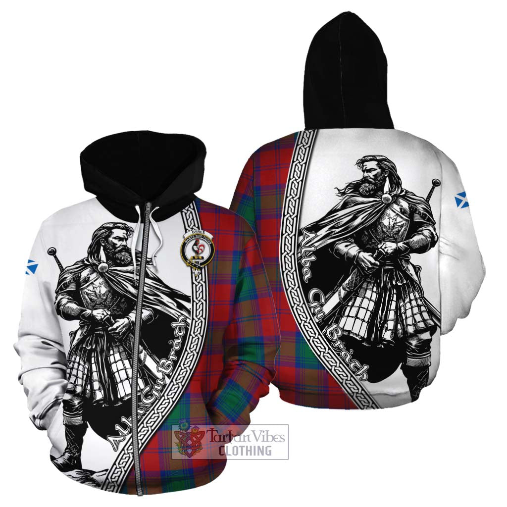 Byres (Byses) Tartan Clan Crest Cotton Hoodie with Highlander Warrior Celtic Style - Tartan Vibes Clothing