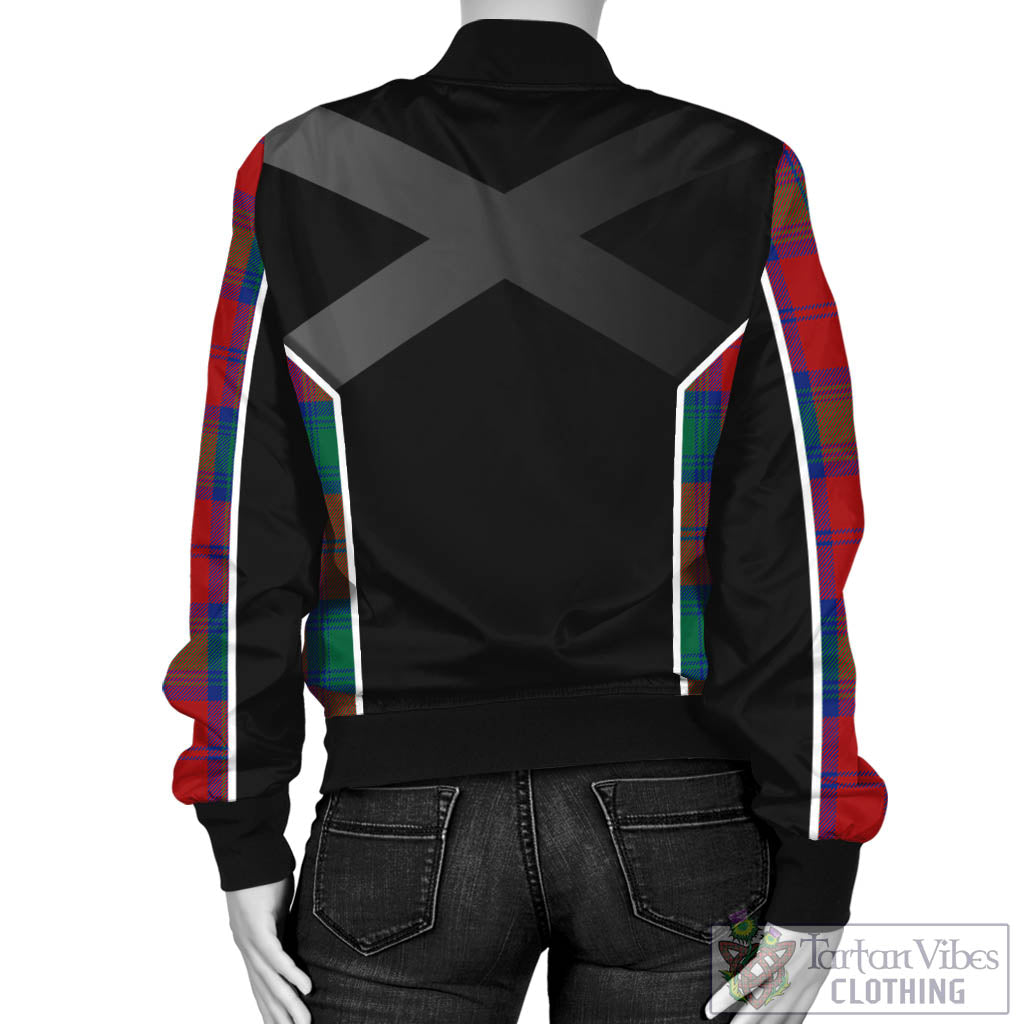 Byres (Byses) Tartan Bomber Jacket with Family Crest and Scottish Thistle Vibes Sport Style - Tartan Vibes Clothing