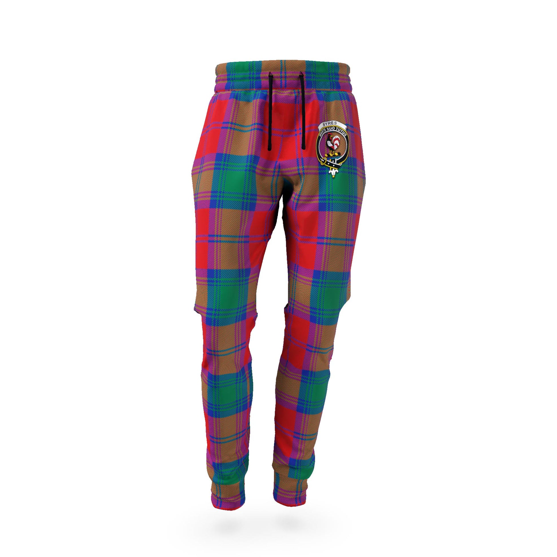 Byres (Byses) Tartan Joggers Pants with Family Crest - Tartan Vibes Clothing