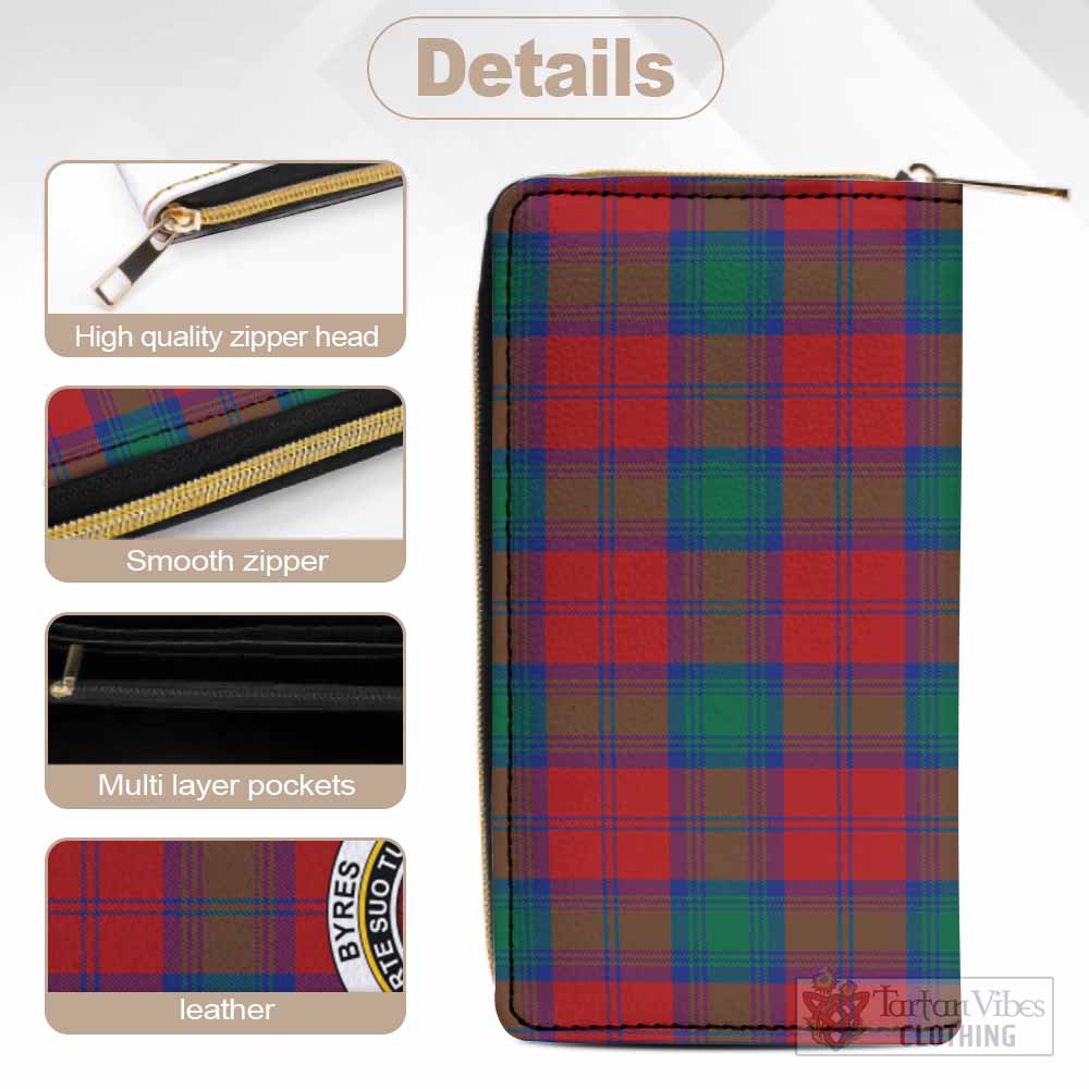 Byres (Byses) Tartan Women's Leather Wallet with Family Crest - Tartan Vibes Clothing