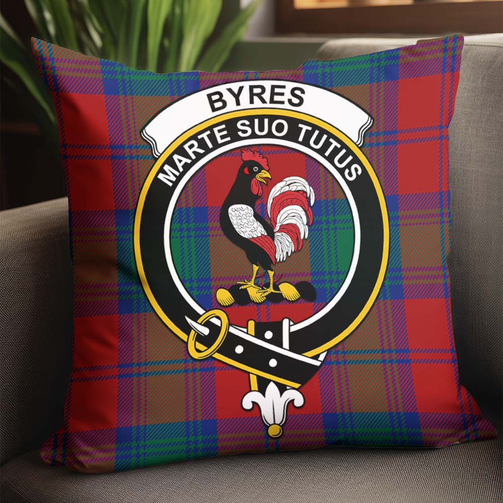 Byres (Byses) Tartan Pillow Cover with Family Crest - Tartan Vibes Clothing