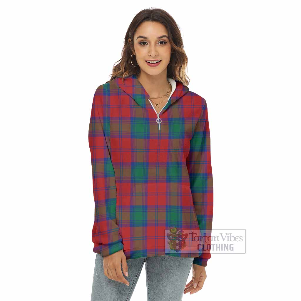 Byres (Byses) Tartan Women's Borg Fleece Hoodie with Half Zip - Tartan Vibes Clothing