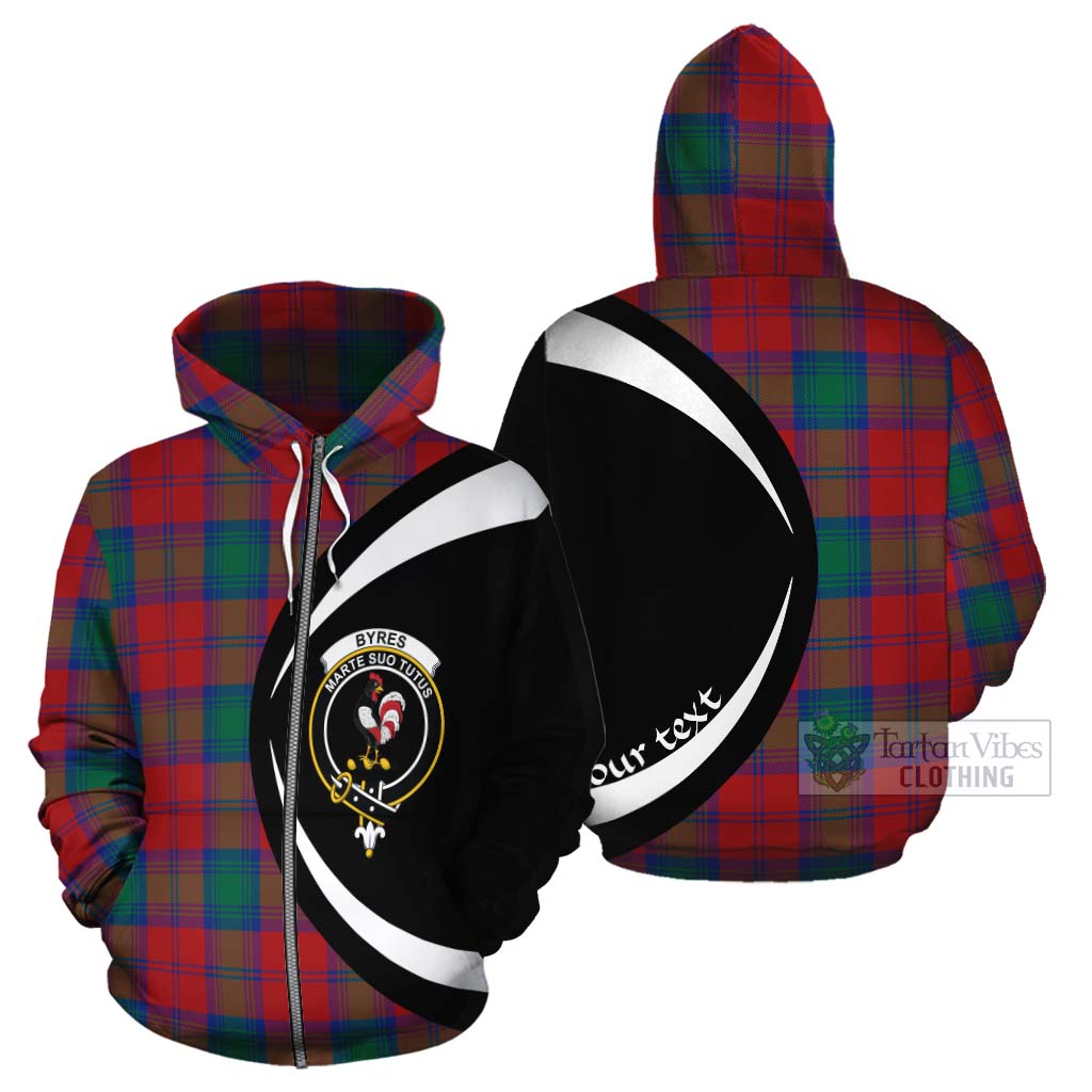 Byres (Byses) Tartan Cotton Hoodie with Family Crest Circle Style - Tartan Vibes Clothing
